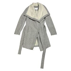 BCBG Generation WOOL Blend Luxury Designer Trench Pea Coat Womens XS